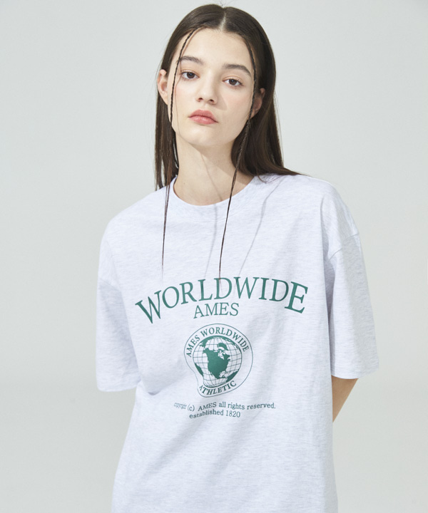 WORLDWIDE AMES T-SHIRT_GY(22SPTP07)